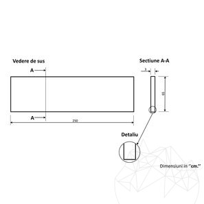 Blat Marmura Maron Emperador Polisata 260 x 65 x 3cm