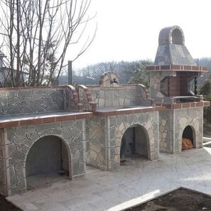 Ansamblu Gratar Gradina Family Set - Piatra naturala poligonala