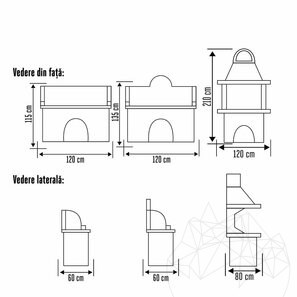 Dimensiuni Ansamblu Gratar Gradina Family Set - Piatra naturala poligonala