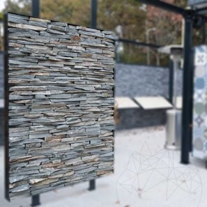 Ardezie Kavala 3D Strips | Piatra Decorativa pt. Placari Verticale, Exterior-Interior (10-12 mp/palet)