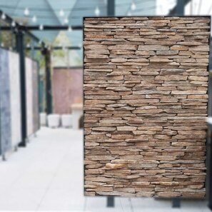 Ardezie Rusty Brown 3D Strips | Piatra Decorativa pt. Placari Verticale, Exterior-Interior (10-12/palet)