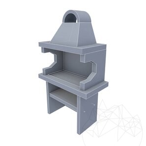 Gratar Gradina Mediteraneo Mic cu raft (Carbune/Lemn, 210x100x60 cm, 650 kg, piatra naturala Rhodos, caramida)