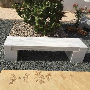 Banca gradina - Marmura Kavala, 165 x 40 x 40 cm