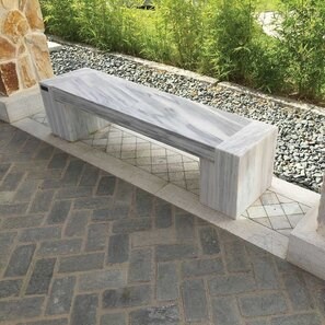 Banca gradina - Marmura Kavala, 165 x 40 x 40 cm