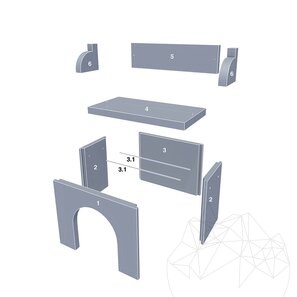 Mobilier Gradina - Masa pt. Gratar Mediteraneo (115x120x60 cm, 450 kg, piatra naturala Rhodos, caramida)