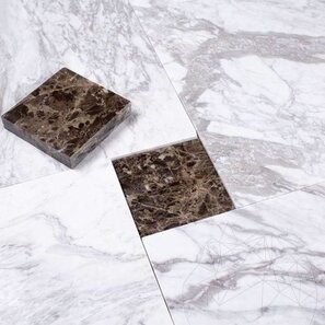 Buton Marmura Maron Emperador Polisat 9.5 x 9.5 x 2cm