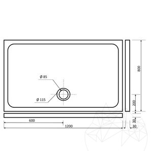 Cadita dus marmura Cappuccino ULTRA PLAT, 120 x 80 x 3 cm