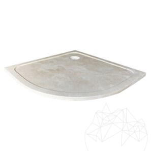 Cadita dus semirotunda travertin classic ULTRA PLAT, 90 x 90 x 3 cm