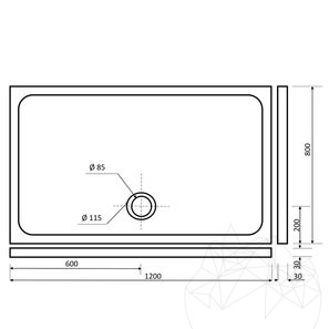 Cadita dus travertin classic ULTRA PLAT, 120 x 80 x 3 cm