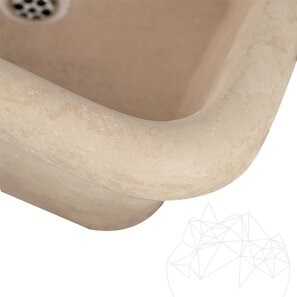 Chiuveta Arco Travertin Classic SCAS2, 47 x 47 x 19 cm