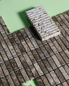 Mozaic Marmura Dark Emperador Polisata, 4.8 x 1.5 cm