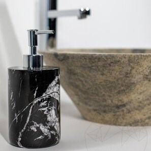 Dispenser sapun lichid din marmura Nero, 19.5 x 8.5 cm