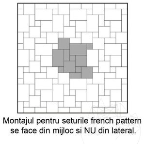 Travertin Silver Cross Cut French Pattern Set, Periat si Daltuit, 3 cm