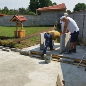 Montare Gratar Gradina si Cuptor Integrat - Placat cu piatra naturala poligonala