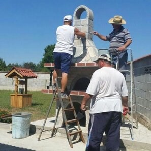 Montare Gratar Gradina si Cuptor Integrat - Placat cu piatra naturala poligonala