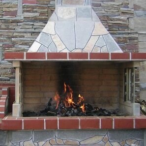 Gratar Gradina 'Mare' cu sistem grill - Placat cu piatra poligonala
