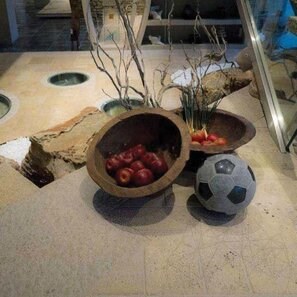 Decor Gradina Granit Padang Dark - Minge Fotbal 25cm