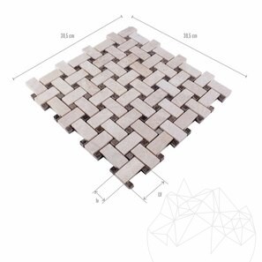 Mozaic Marmura Dark Emperador si Burdur Beige Polisat MSM12 - Lichidare Stoc