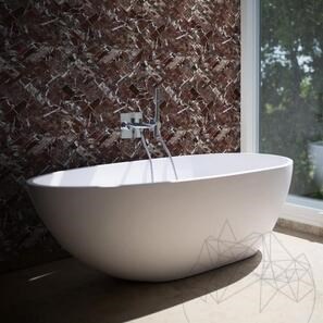 Mozaic Marmura Rosso Levanto Chevron Polisata