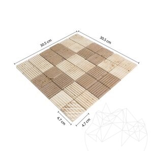 Mozaic Travertin Classic-Noce Rizat, 4.7 x 4.7 cm