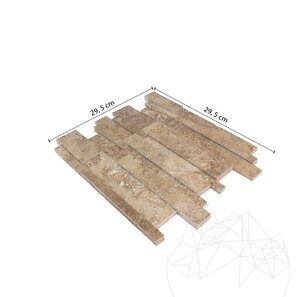 Mozaic Travertin Latte 3D Wall Polisat