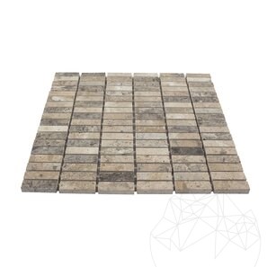 Mozaic Travertin Silver Polisat, 1.5 x 4.8 cm