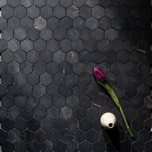 Mozaic Marmura Nero Marquina Hexagon Mata