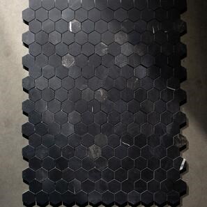 Mozaic Marmura Nero Marquina Hexagon Mata