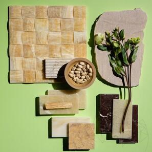 Mozaic Onix Honey Pyramid Polisat, 5 x 5 cm