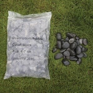 Pebbles Black Polished Sac, 20 kg