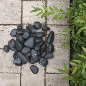 Pebbles Black Polished Sac, 20 kg