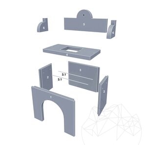 Set Mobilier Gradina Mediteraneo - Masa + Chiuveta pt Gratar (135x120x60 cm, 450 kg, piatra naturala Homa, caramida)