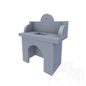 Set Mobilier Gradina Mediteraneo - Masa + Chiuveta pt Gratar (135x120x60 cm, 450 kg, piatra naturala Homa, caramida)