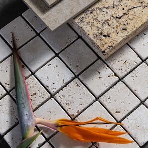 Mozaic Travertin Classic Antichizat, 4.8 x 4.8 cm