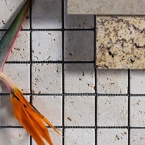 Mozaic Travertin Classic Antichizat, 4.8 x 4.8 cm