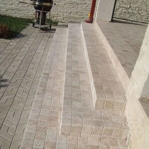 Travertin Classic Cross Cut Antichizat, 10 x 10 x 1 cm