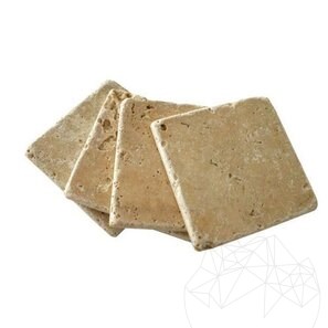 Travertin Classic Cross Cut Antichizat, 10 x 10 x 1 cm