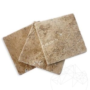 Travertin Latte PREMIUM Antichizat, 10 x 10 x 1.2 cm