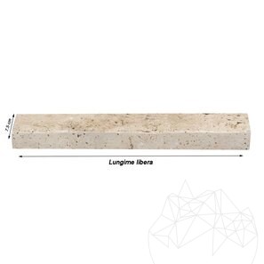 Travertin Multicolor Scapitat, 7.5 cm x LL x 2.2 cm