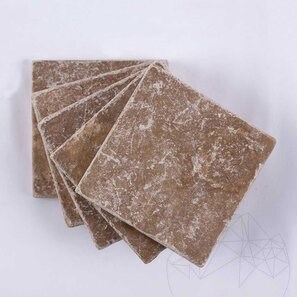 Placi Travertin Noce Cross Cut Antichizat 10 x 10 x 1 cm