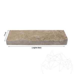 Travertin Noce Scapitat, 7.5 cm x LL x 2.2 cm