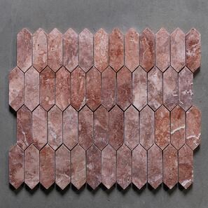 Mozaic Travertin Opium Red Pillar Polisata, 30.5 x 28 cm