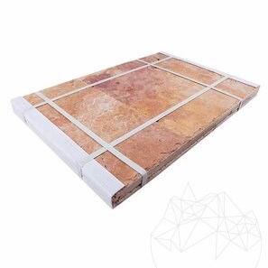 Travertin Peach Cross Cut French Pattern Set Periat si Daltuit 1.2 cm
