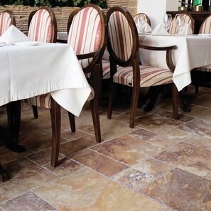 Travertin Peach Cross Cut French Pattern Set Periat si Daltuit 1.2 cm