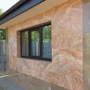 Travertin Peach Cross Cut Polisat, 61 x 30.5 x 1.2 cm