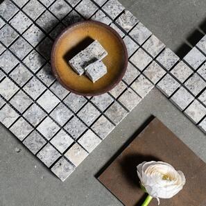 Mozaic Travertin Silver Periat, 3 x 3 cm