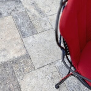 Travertin Silver Cross Cut French Pattern Set, Periat si Daltuit, 3 cm