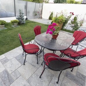 Travertin Silver Cross Cut French Pattern Set, Periat si Daltuit, 3 cm