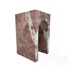 Masa Laterala Archy Travertin Opium Red 