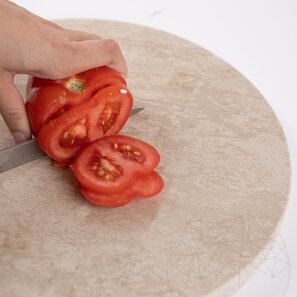 Tocator Rotund din Piatra Naturala pt. Legume, Fructe, Carne, Diametru 28 Cm